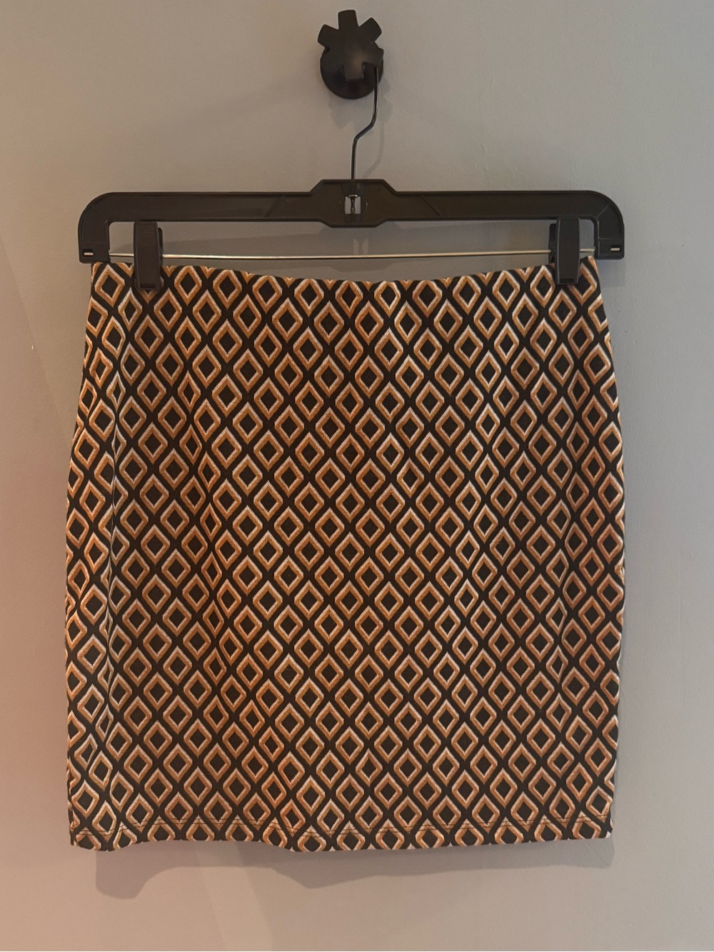 Primark Black & Gold Diamond-Print Pencil Skirt